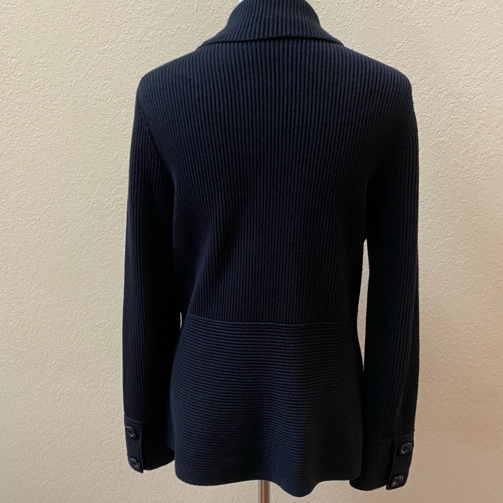 EUC Sophisticated Thick Sweater Cardigan Black L - Picture 3 of 11